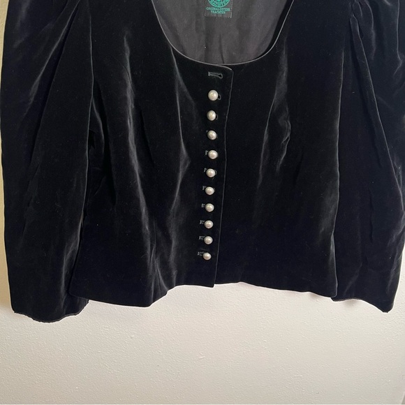 Vintage Tostmann Velvet Top Long Sleeve Pearl Buttons 42 - Picture 3 of 12